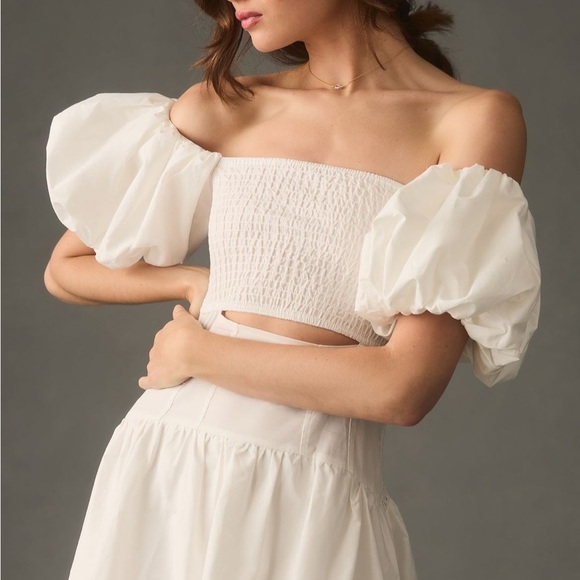 NWT Anthropologie Moon River White Off The Shoulder Dress Women's Size M - Picture 3 of 7